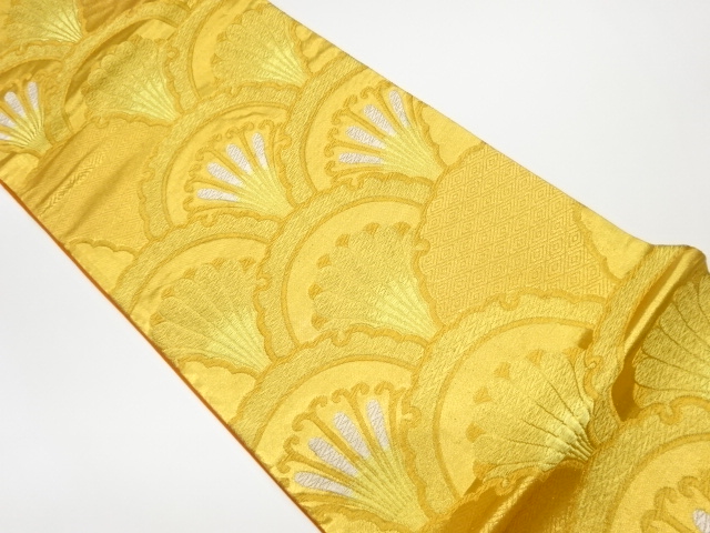 JAPANESE KIMONO / VINTAGE FUKURO OBI / WOVEN SNOWFLAKE & SEIGAIHA